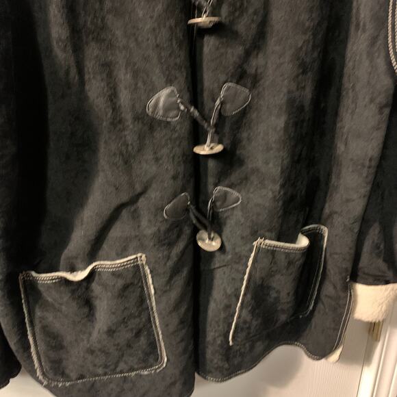 Cop Copine Women's Faux Suede Shearling Lined Jacket Size 1 S M Black France - Picture 4 of 12